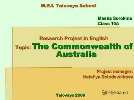 Projects in english