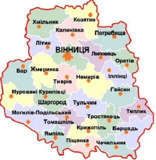 Винницкая область граничит