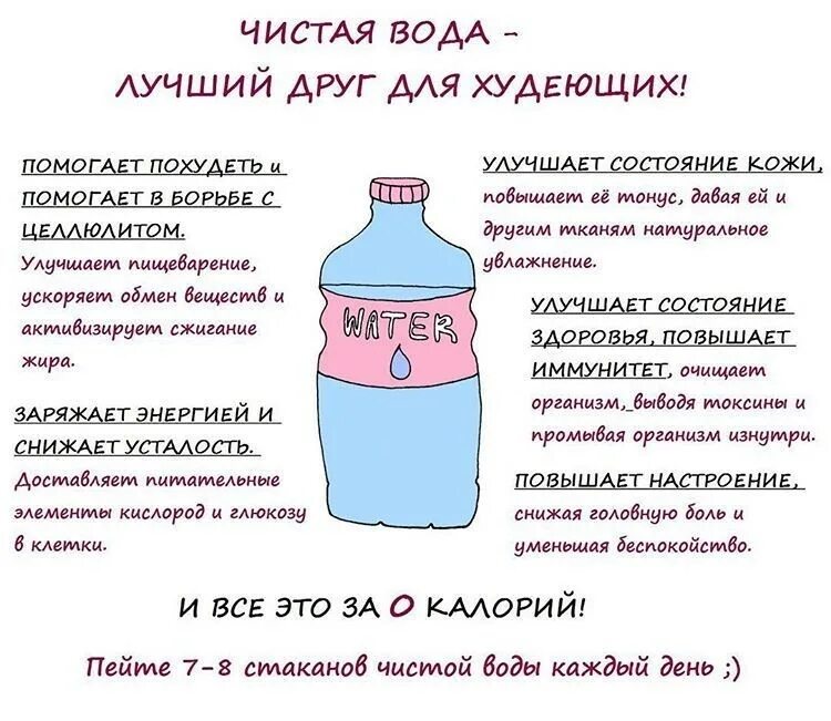 График питья воды в день для похудения Пин на доске Инфографика