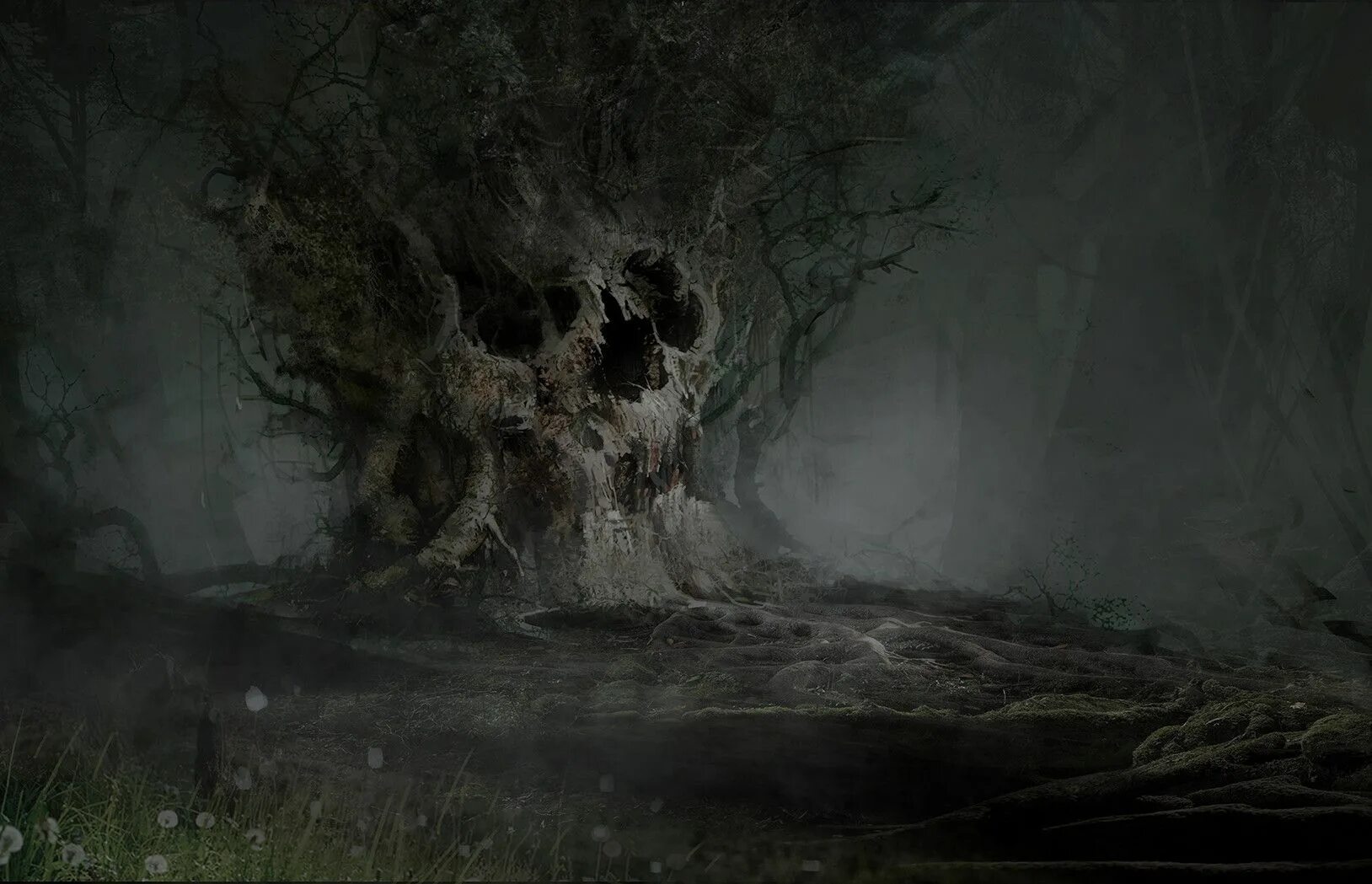 Мистический лес. Yuri hill художник. Мрачный лес. Темный странник. Мрачный фон.
