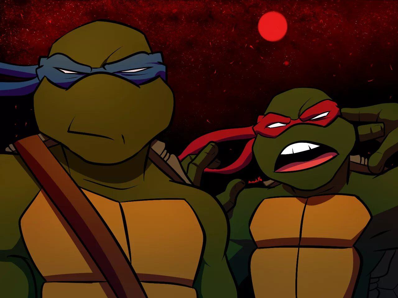 Включи папа черепашки. Лео TMNT 2003.