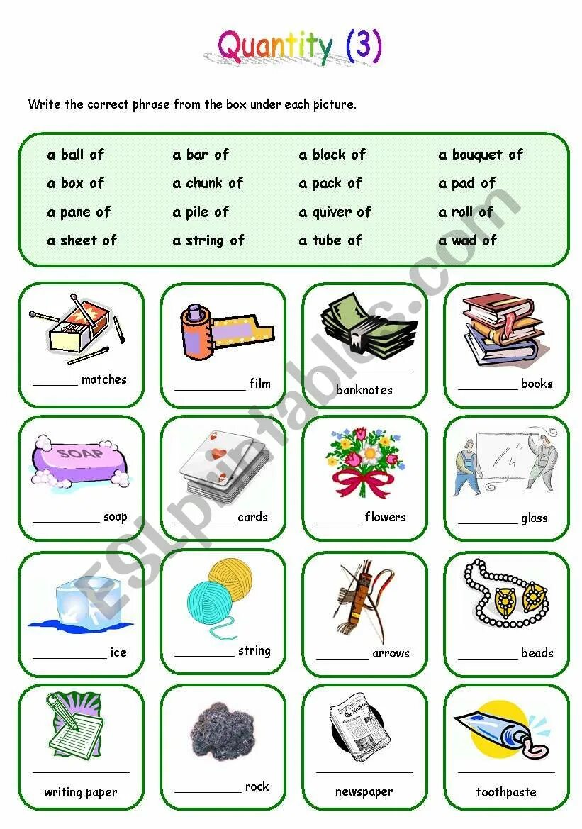 Phrases of quantity. Expressing quantity worksheets. quantities worksheets. quantity expressions. quantities exercises.