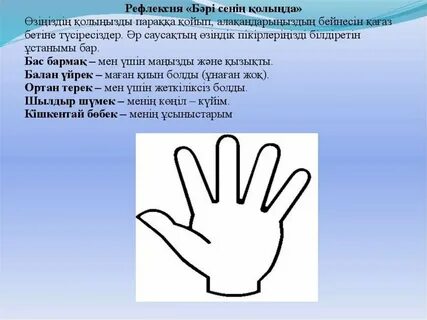 Рефлексия сабақ соңында
