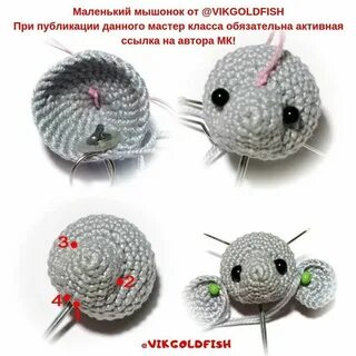 Схемы вязания крючком мыши