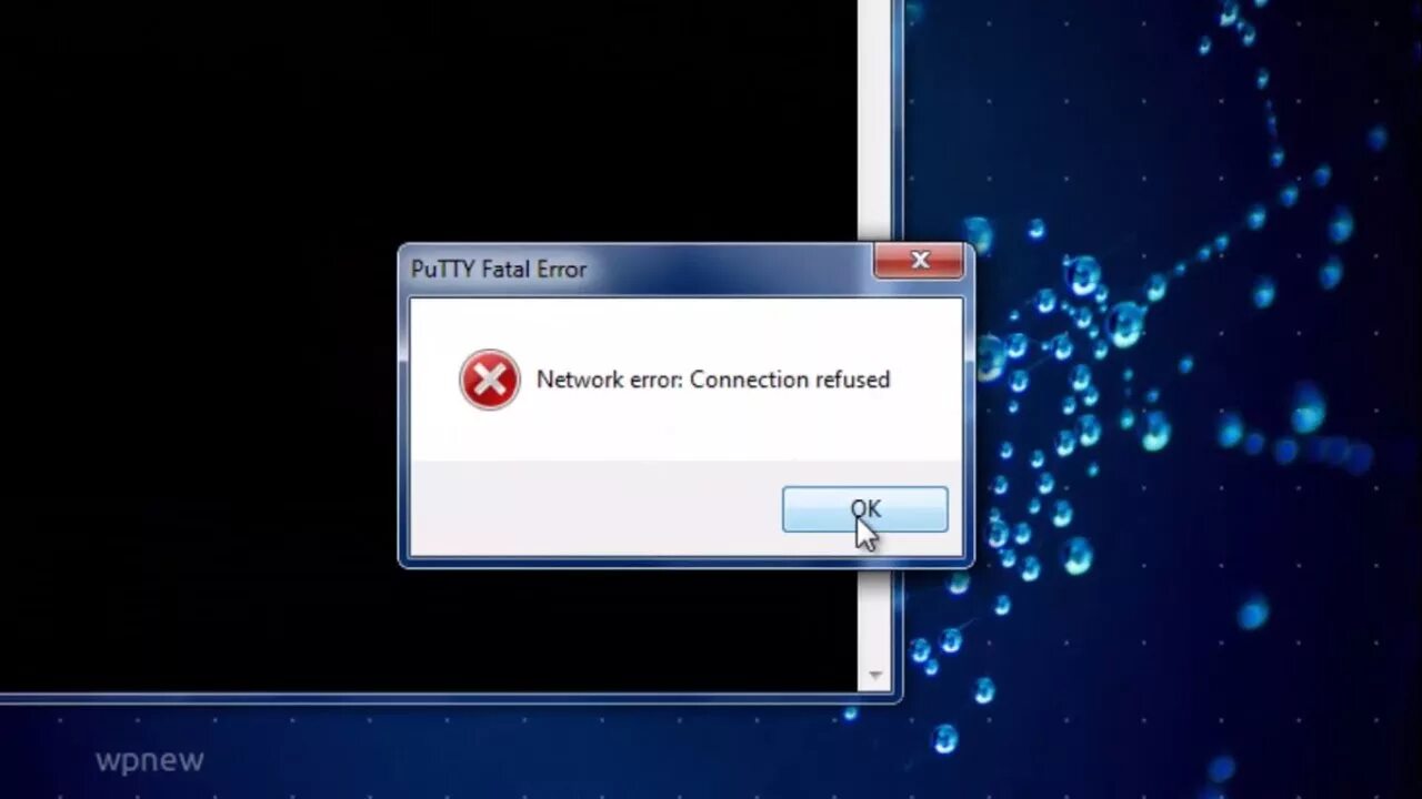 Network Error. Putty ошибка. Ошибка коннектион рефусед. Putty Fatal Error.