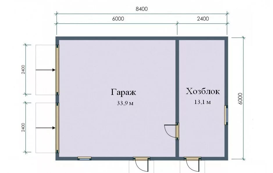 Проект гаража с хозблоком под газель Проекты гаража с хозблоком: чертежи и эскизы с размерами, варианты конструкций и