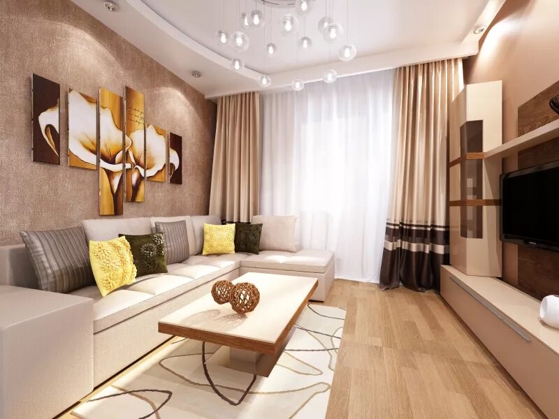 Интерьер прямоугольной гостинной 17 кв. М. Дизайнерский интерьер двухкомнатной квартиры. Зонирование спальня гостиная 20 кв. Интерьер прямоугольной гостинной 14 кв.