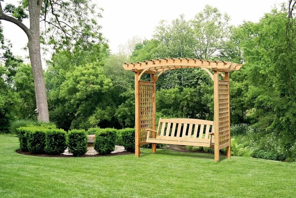Vinyl A-Frame Roof - Natural Pergola, Outdoor patio furniture, Outdoor
