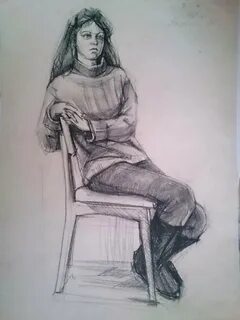 Рисунок сидящей фигуры