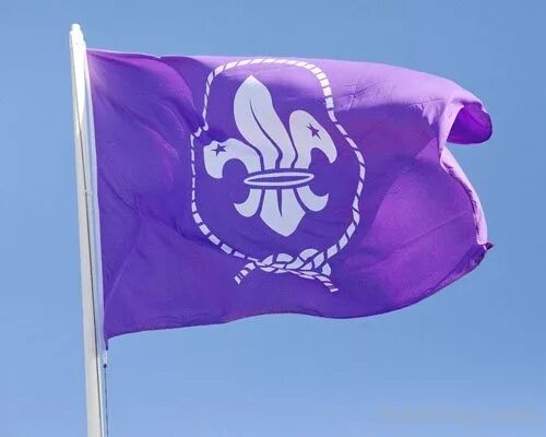 Скаутский флаг. Фиолетовый флаг. Всемирная организация скаутского движения. Сиреневый флаг. Серо фиолетовый флаг