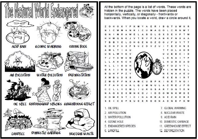 Environment Worksheets. Global Issues Worksheets 8 класс. Crossword environment and pollution. Упражнения по теме environment.