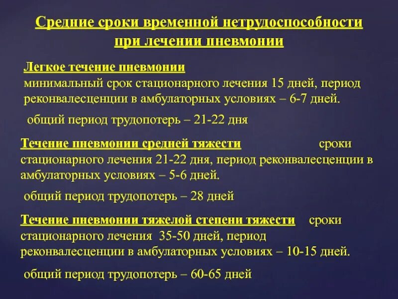 Признак воспаления легких у взрослых с температурой. Периоды течения пневмонии. Сроки нетрудоспособности при пневмонии. Сроки нетрудоспособности пневмония.