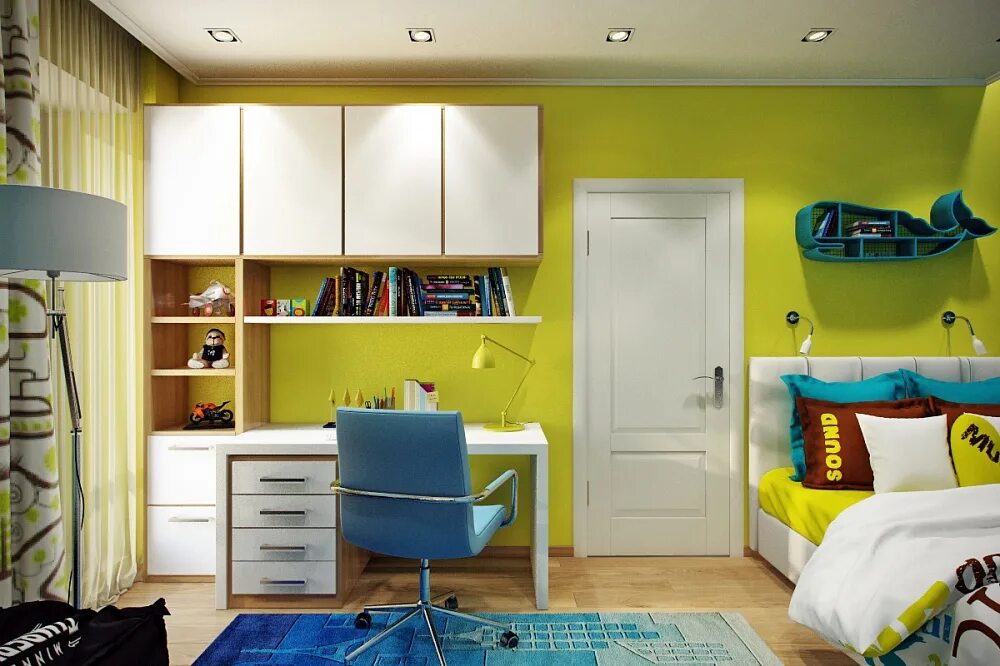 Интерьеры детских комнат для мальчика. Обустройство комнаты для школьника. Небольшая детская для мальчиков. Дизайн маленькой детской для мальчика. Комната для подростков мальчиков.
