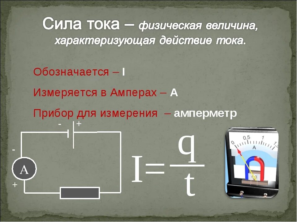 Определение тока в физике 8 класс. Определение величины силы тока. Сила тока физика. Сила тока это физическая величина. Сила электрического тока измеряется.