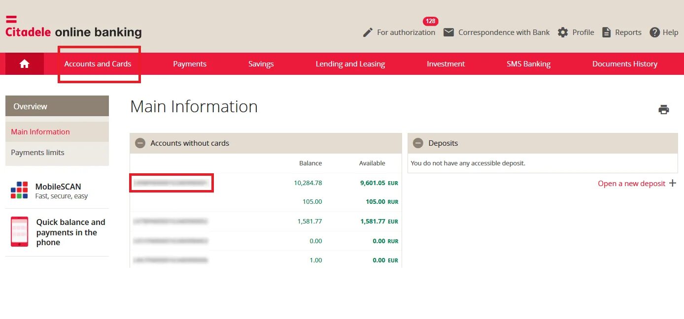 Citadele интернет банк. Остаток на счете. Счёт в интернет банке. Как узнать остатки на счетах в банках.