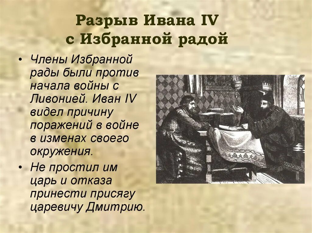 Причины разрыва с избранной Радой. Разрыв Ивана 4 с избранной Радой кратко. Причины разрыва Ивана IV С избранной Радой.. Причины разрыва Ивана Грозного с избранной Радой.