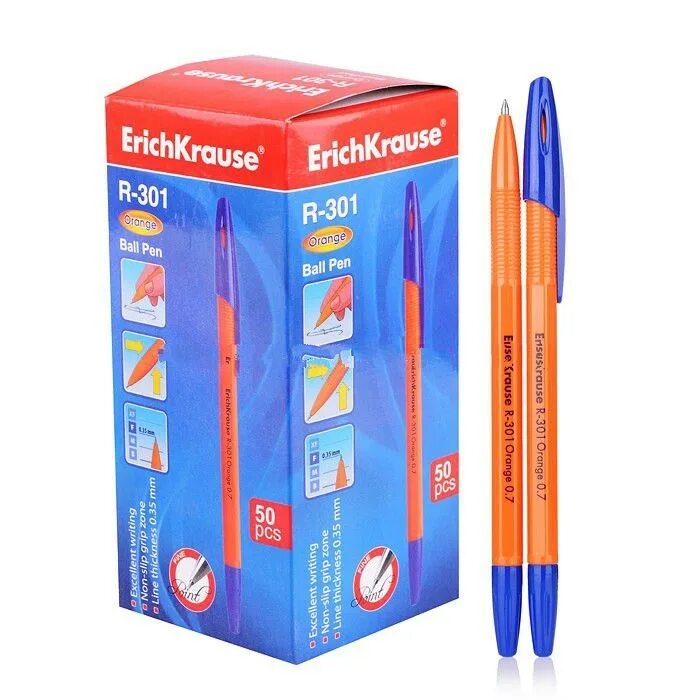 Сколько ручек в упаковке. Ручка шариковая Berlingo" синяя 50шт кs2915. Ручка шариковая r-301 Orange 0.7 Stick (коробка 50 шт.) Красный 43196, , шт. Ручка шариковая Erich Krause "r-301 Orange" синяя 43194. Ручки Эрих Краузе упаковка.