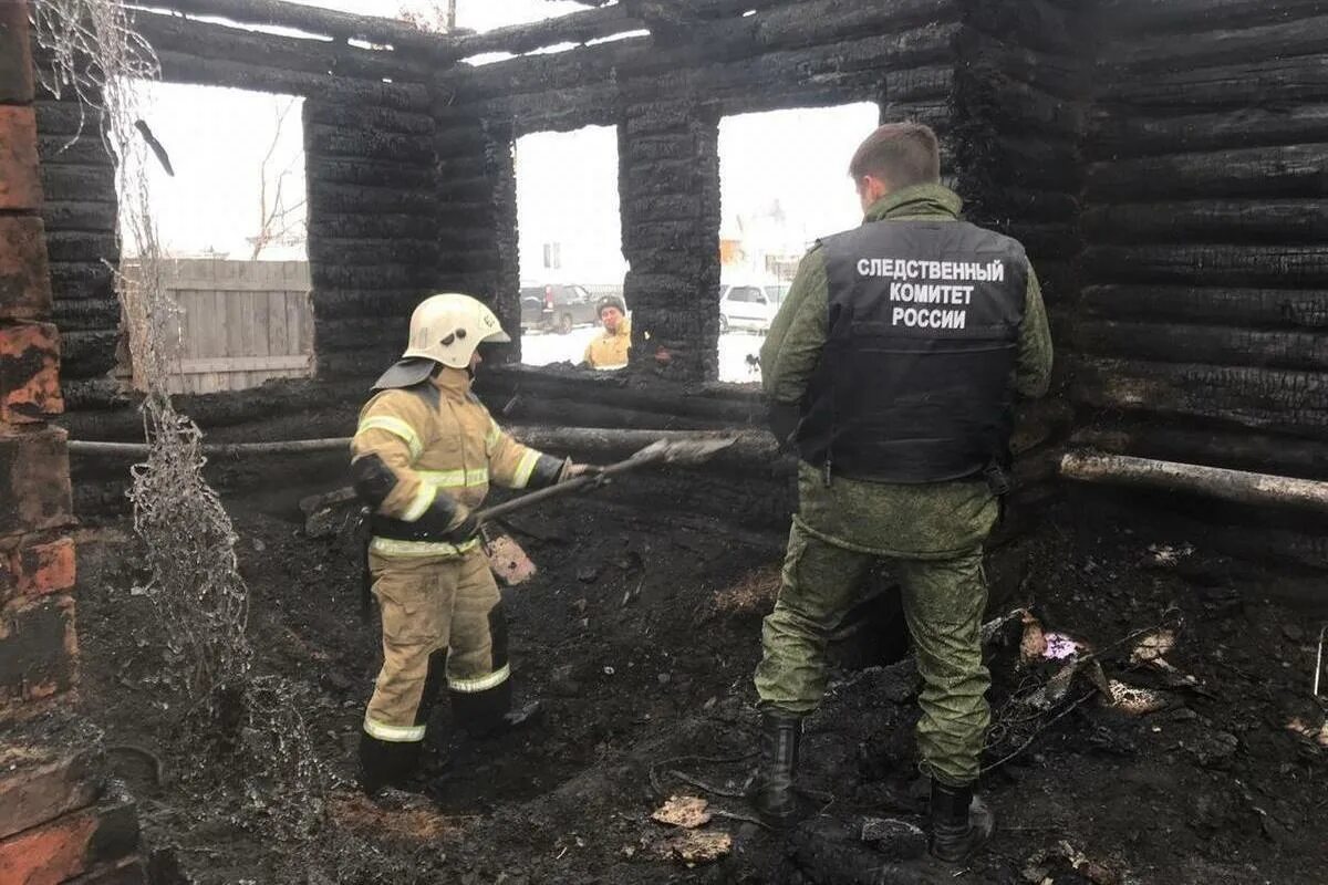 Разбор после пожара. Пожар в Коченевском районе Новосибирской области.