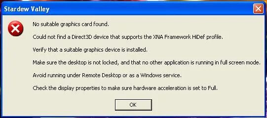 No suitable device found. Ошибка при запуске террарии. unable to find a directx device make sure you have.