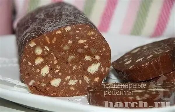 Сладкая колбаса с печеньем и какао