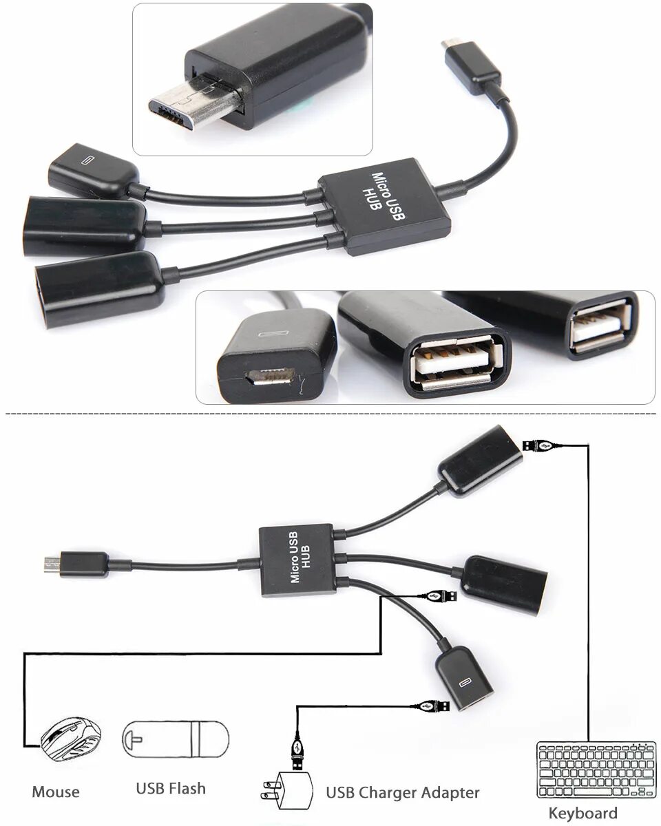 OTG разветвитель Micro USB. Кабель - переходник (хаб) OTG Micro USB Hub. OTG 2 USB. Двойной OTG кабель Micro USB.