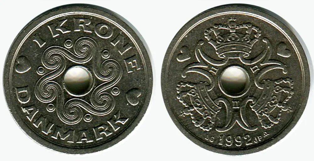 1 krone 1997. 1 датская крона. 1 датская крона. Новая датская крона. 1 датская крона.