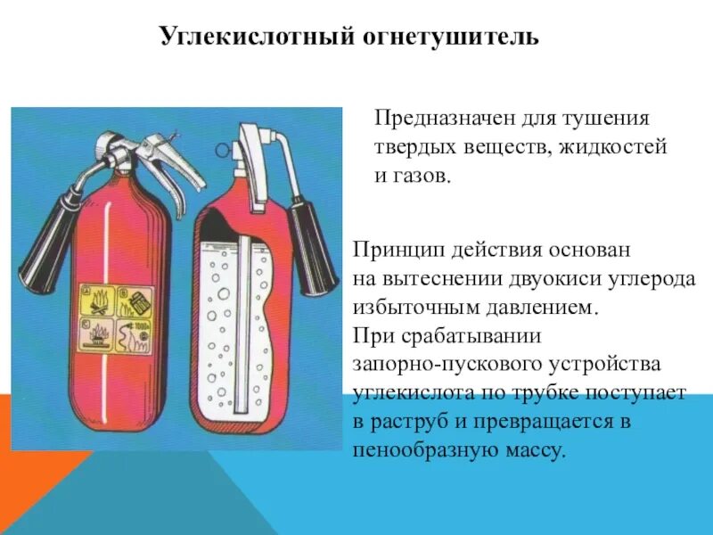 Углекислотный огнетушитель предназначен для тушения. Углекислотный огнетушитель презентация. Презентацияогнетушителт. Огнетушитель для презентации.