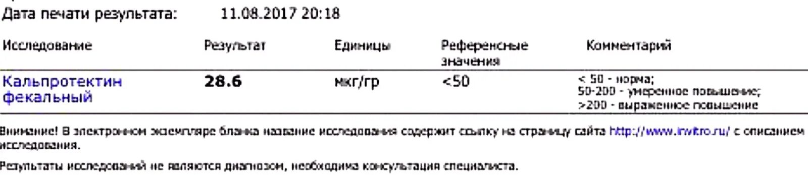 Дата анализа и дата результата