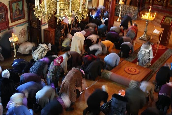 храм тихона донской монастырь. человек на коленях в храме. люди в храме. человек на коленях в храме. поклоны в храме.