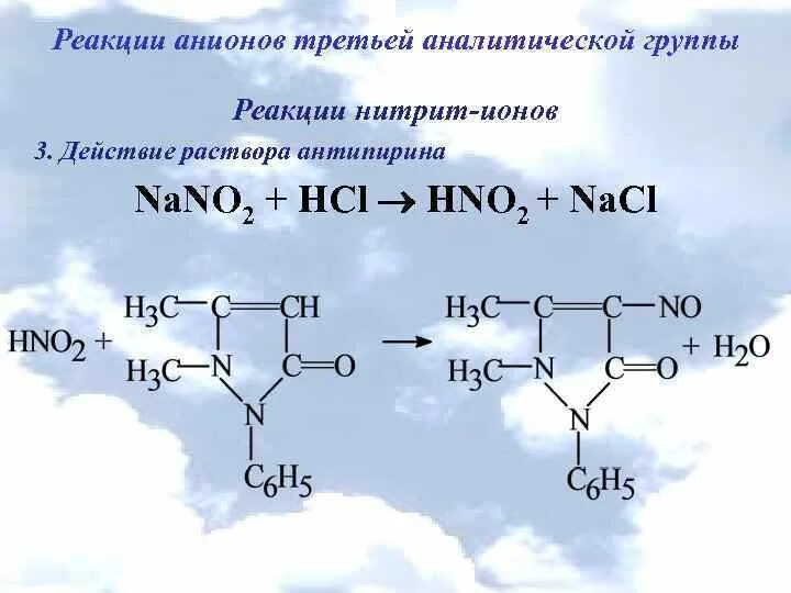 Качественная реакция на антипирин с нитритом натрия. Качественные реакции на антипирин и амидопирин. Качественные реакции на нитрит анион. Офс подлинность