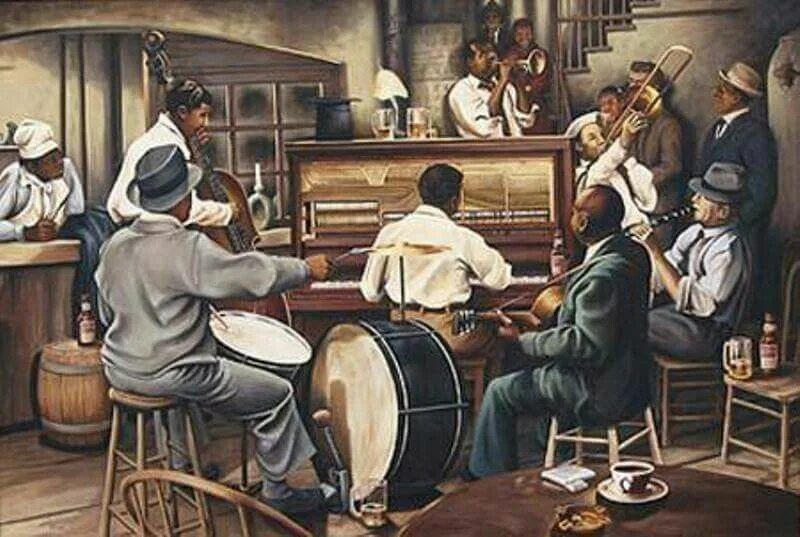 Картина с джазовой группой. Картина арабские музыканты. Джаз клуб картина. Картина маслом джазовые музыканты.