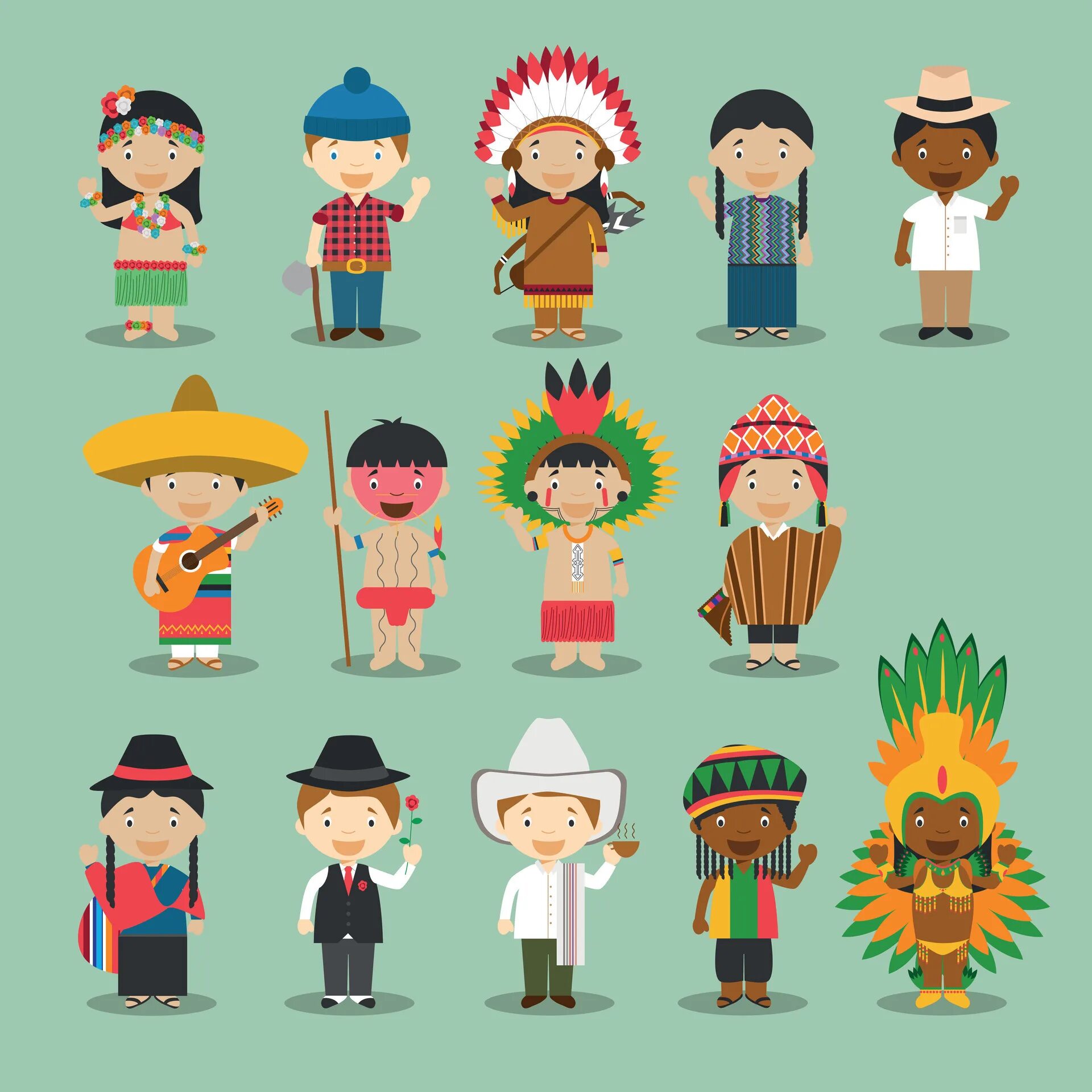 Народы Америки иллюстрации. Костюм народов Америки для детей. Национальный костюм бразильцев рисунок. Different nations