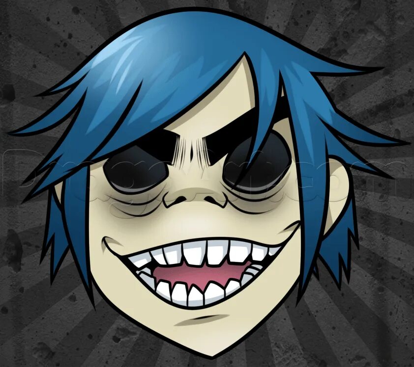 2д гориллаз. 2d Gorillaz лук. 2d из гориллаз. 2д гориллаз портрет. Gorillaz i am happy