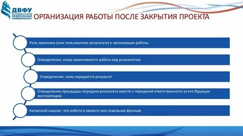 После окончания проекта