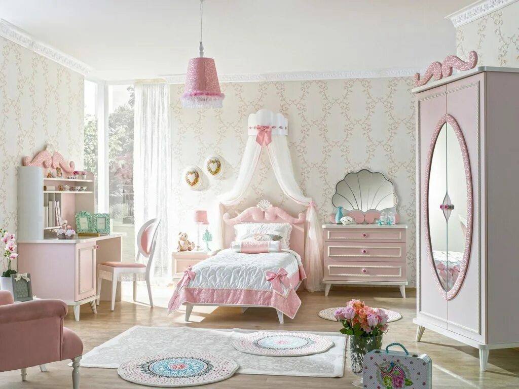 Красивая комната для девочки. Детская в розовых тонах. Комната для девочки в стиле Прованс. Спальня для девочки в розовых тонах. Детская комната для девочки в розовых тонах.