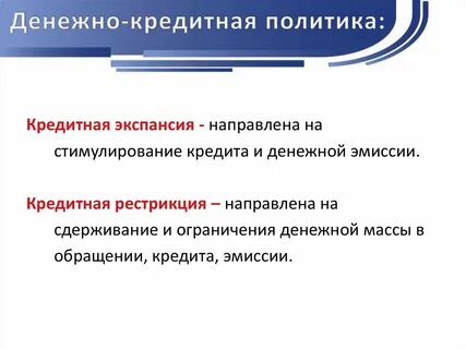 Монетарная политика банка