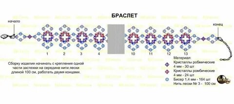 Плетение браслетов из бусин схемы