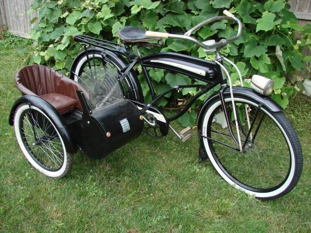 Retro-Sidecar велосипед. Мотовелосипед с коляской СССР. Боковой прицеп для велосипеда. Велосипед с люлькой