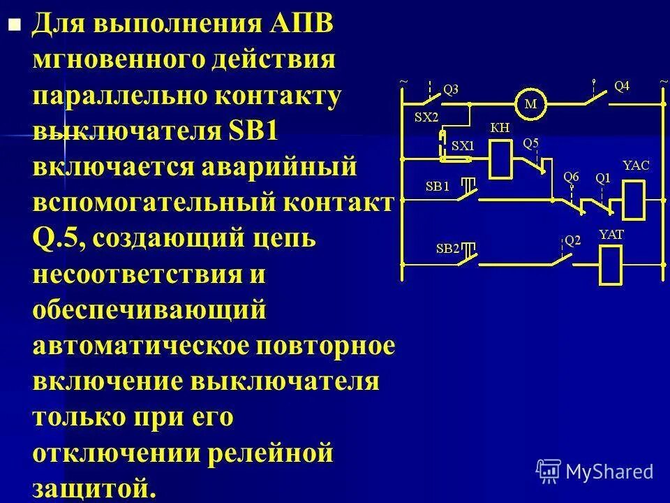 Обеспечат отключение электрических. Автоматическое повторное включение АПВ. АПВ принцип действия. Автоматическое повторное включение принцип действия. Автомат повторного включения (АПВ).