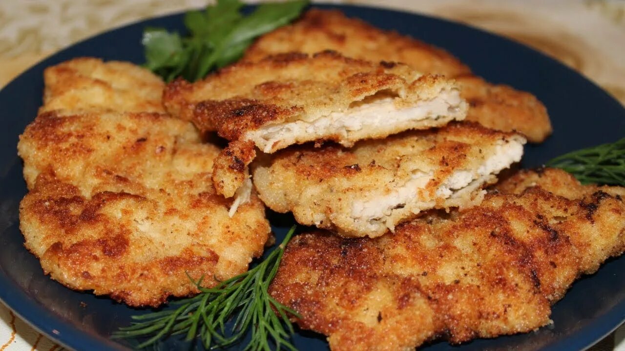 Как пожарить куриный шницель