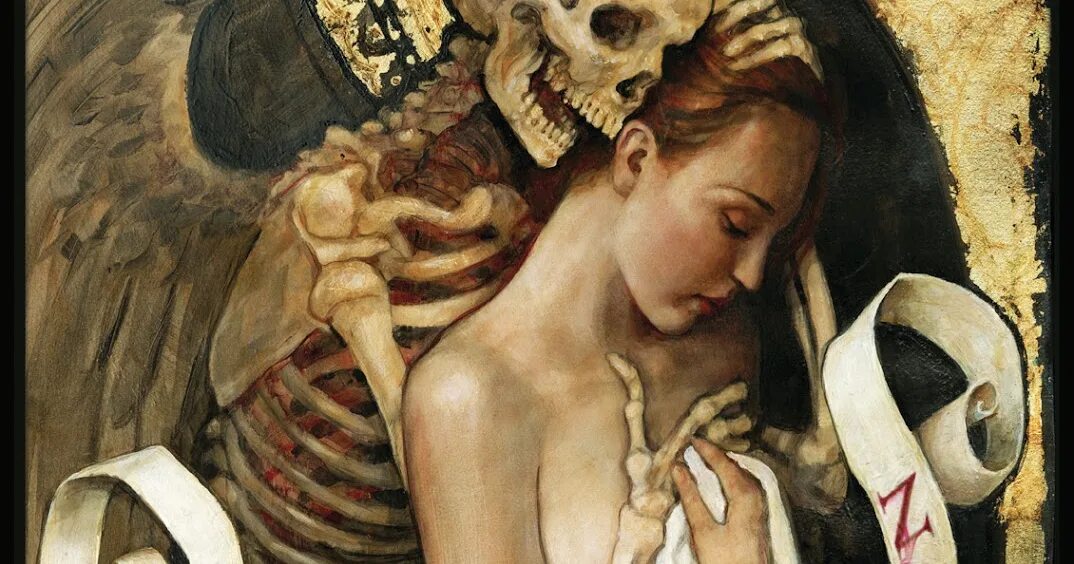 Eros thanatos. "Death and the Maiden", Elna Borch. Эрос и Танатос художник. Death and the Maiden картина.