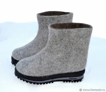 Валенки короткие на резиновой подошве