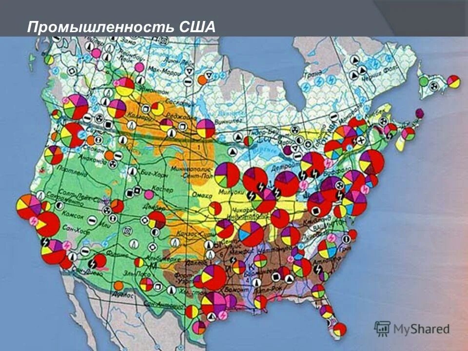 Главные промышленности сша