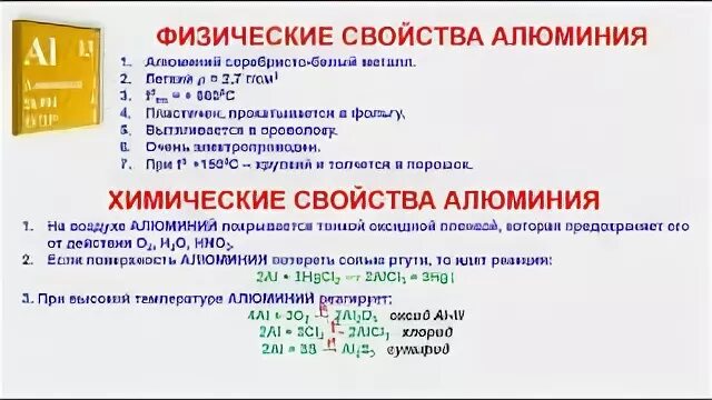 Химические свойства алюминия. ЕГЭ химия свойства алюминия.