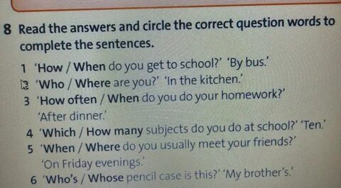 Circle the correct answer the children