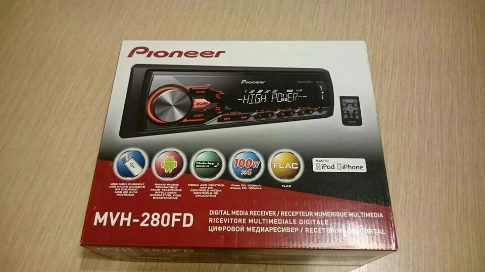 Автомагнитола со встроенным усилителем. Pioneer MVH-280fd. Pioneer 280fd. Пионер МВН 280 ФД. MVH-280fd.