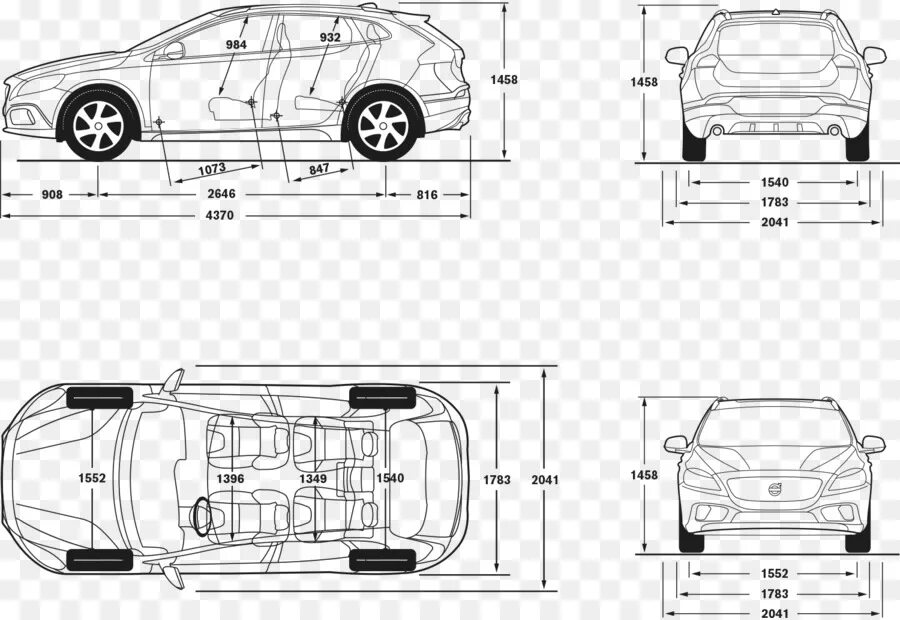 Volvo s60 размеры. Вольво с30 габариты. Volvo c30 чертеж. Volvo s40 габариты. Габариты багажника Вольво s40.