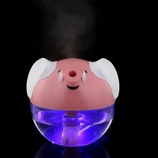 230ML Ultrasonic Mist Air Humidifier for Office Home Car Cute Pig Shape USB Ligh