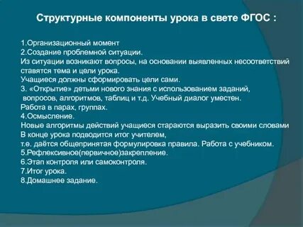 Содержание урока компоненты