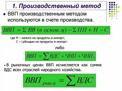 Производственный метод формула